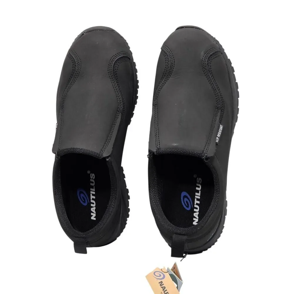 Nautilus N2531 Women's Black Safety Shoes 9.5M Guard Slip‎ On Metal Free Leather